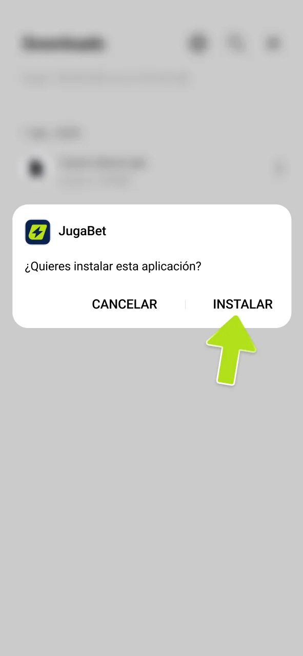 Instala el APK de JugaBet en segundos.