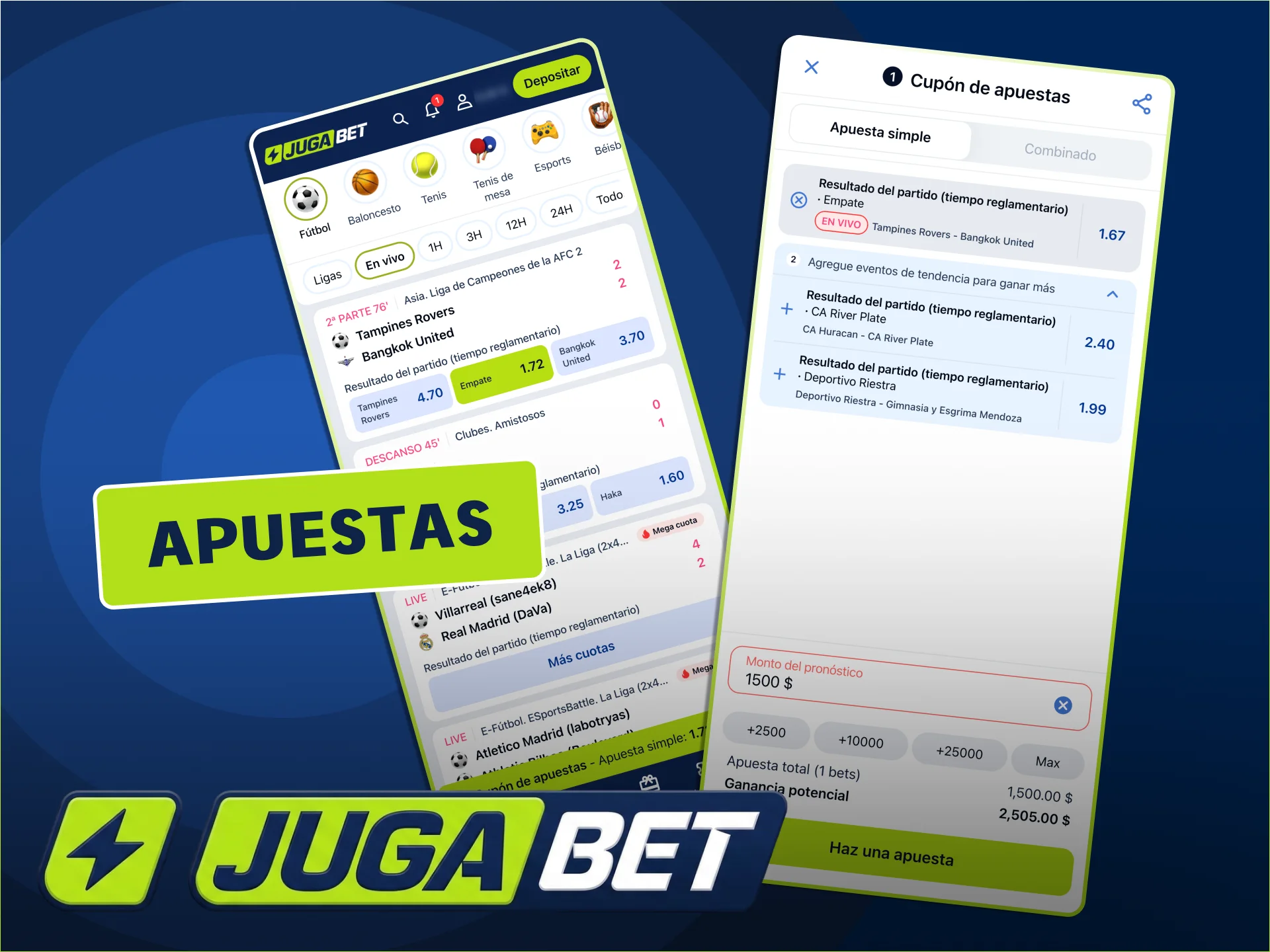 Apuesta en deportes fácilmente con la App JugaBet.