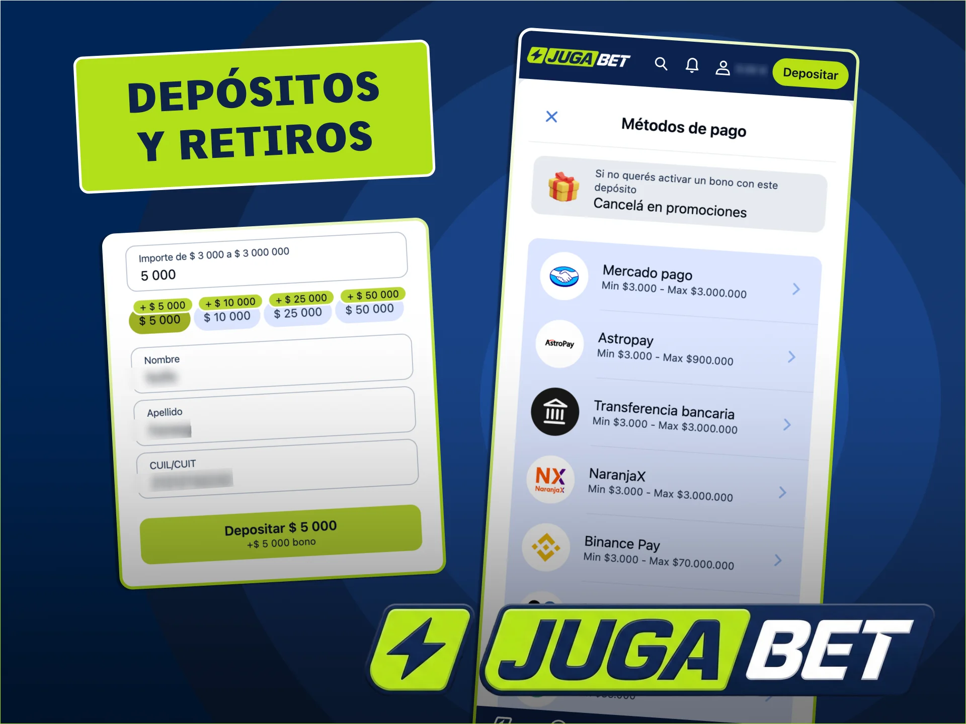 Gestiona tus pagos en ARS sin comisiones en JugaBet.