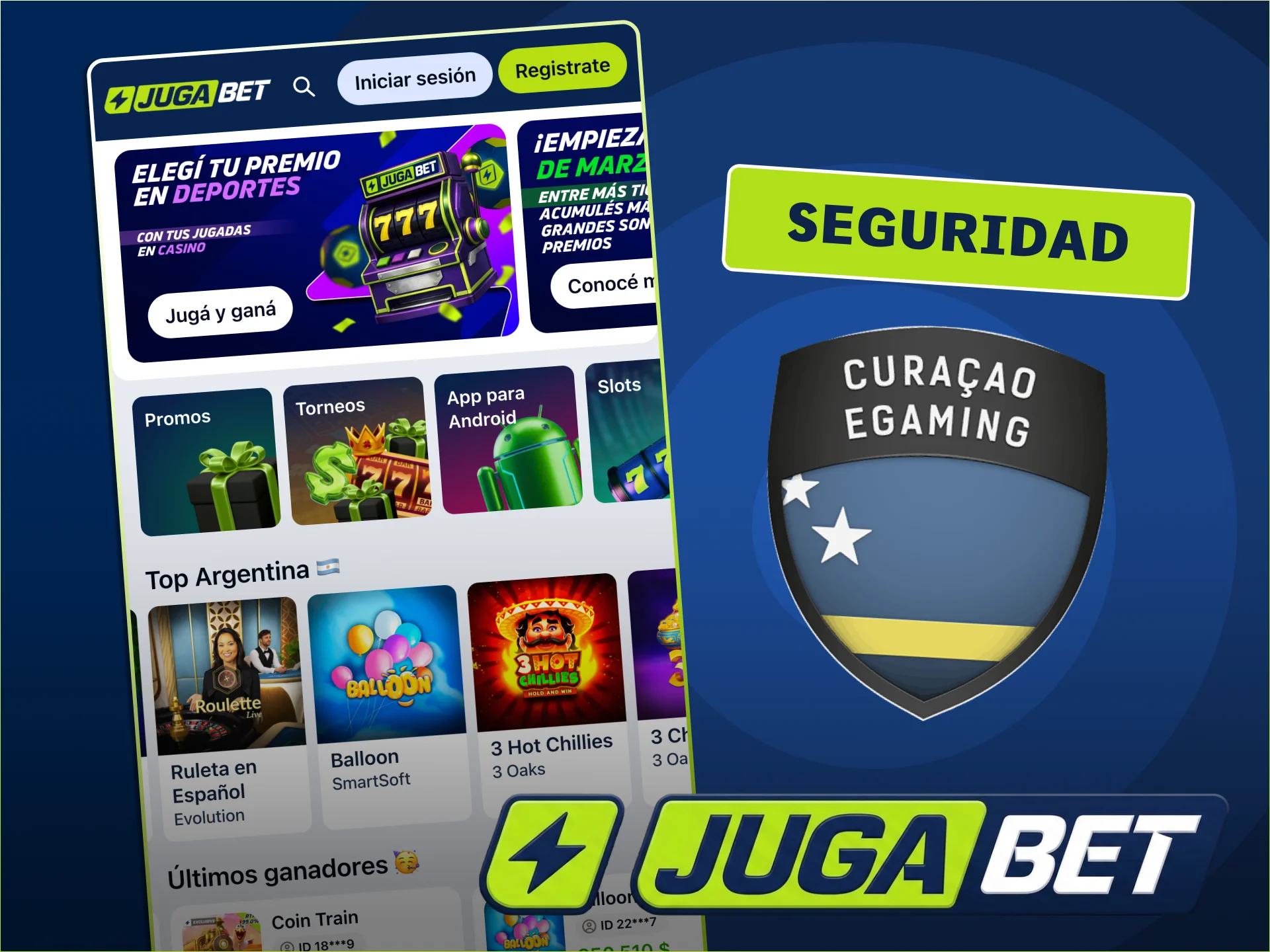 Apuesta seguro con la licencia oficial de JugaBet.