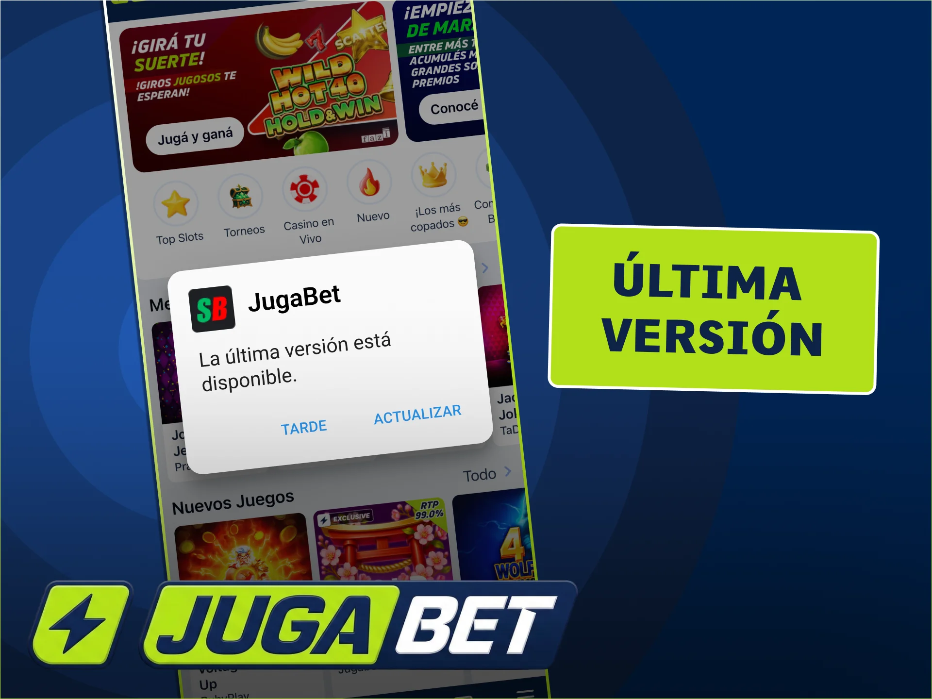 Obtén la última versión de la App de JugaBet.