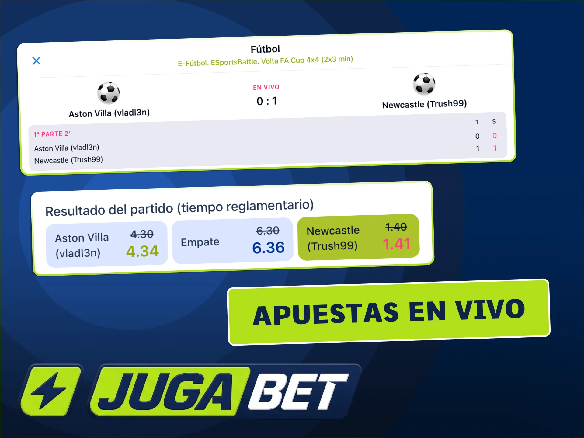Sentí la adrenalina de las apuestas en vivo en JugaBet.