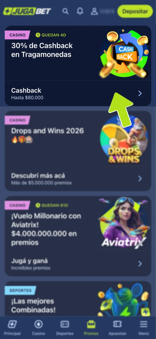 Elige una oferta и activa tu bono en JugaBet.