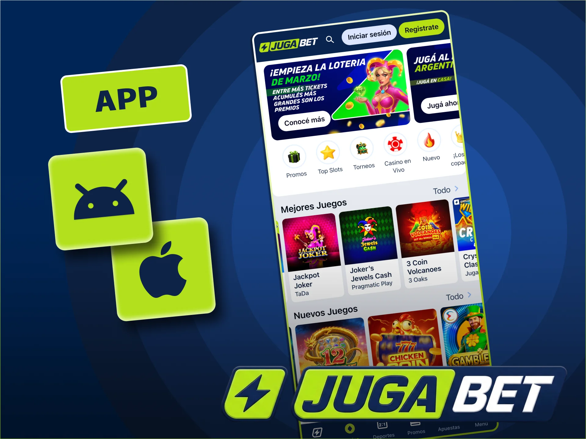 Lleva todo el casino en tu bolsillo con la App de JugaBet.