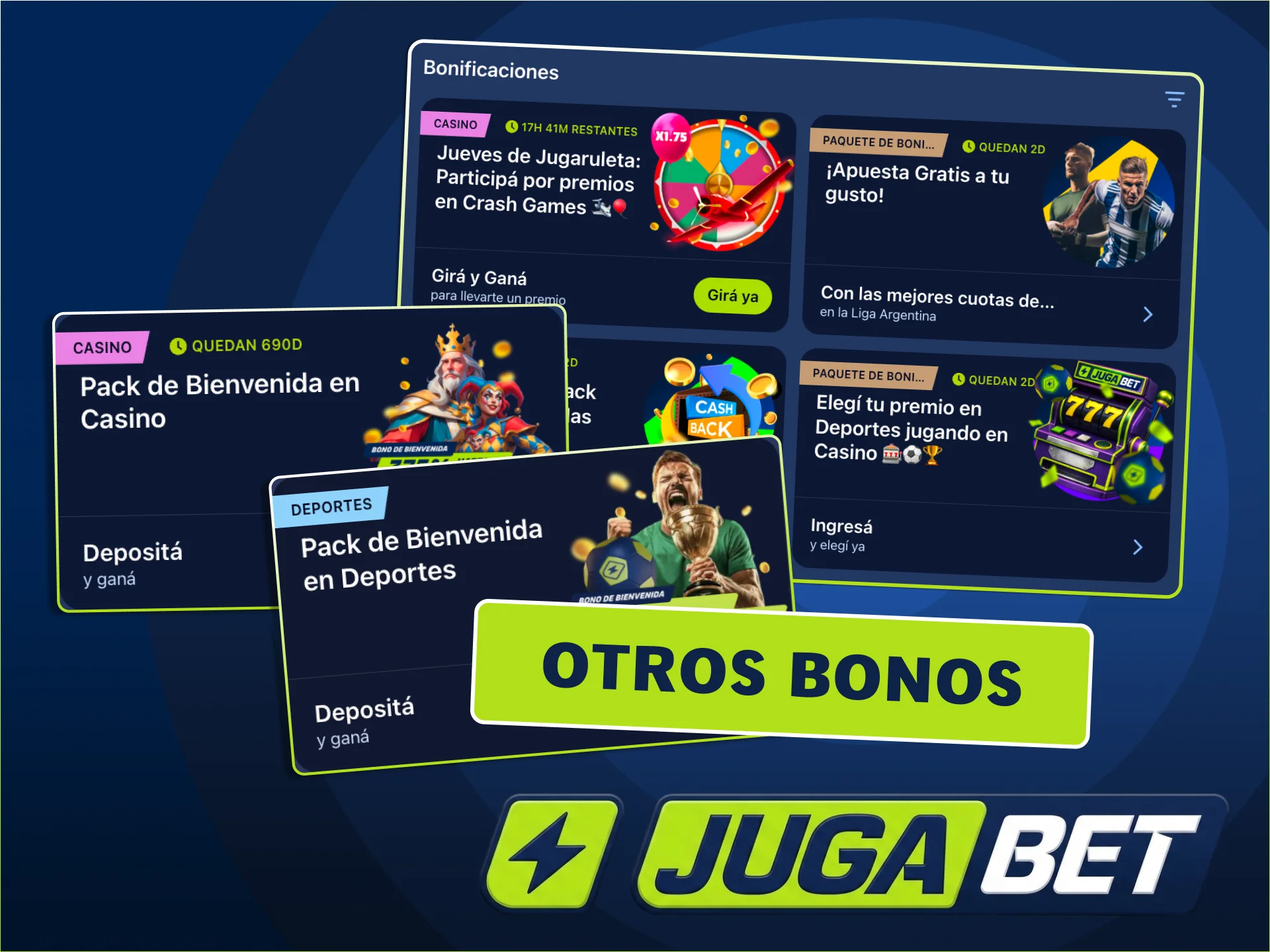Multiplicá tus ganancias con los bonos de JugaBet.