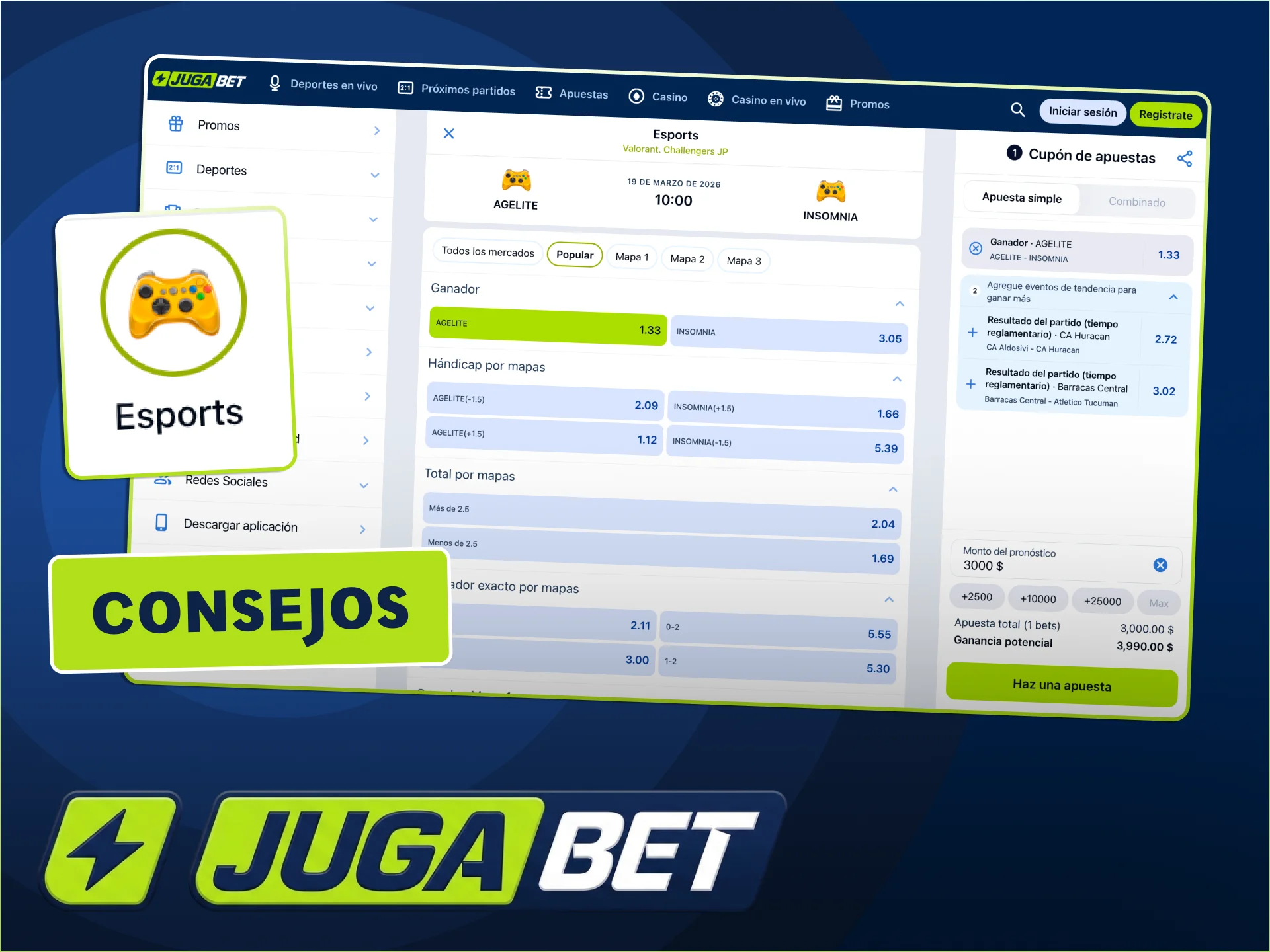Jugá con estrategia en los eSports de JugaBet.