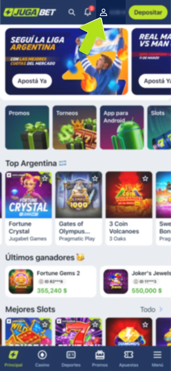 Inicia sesión y abre tu cuenta en JugaBet.
