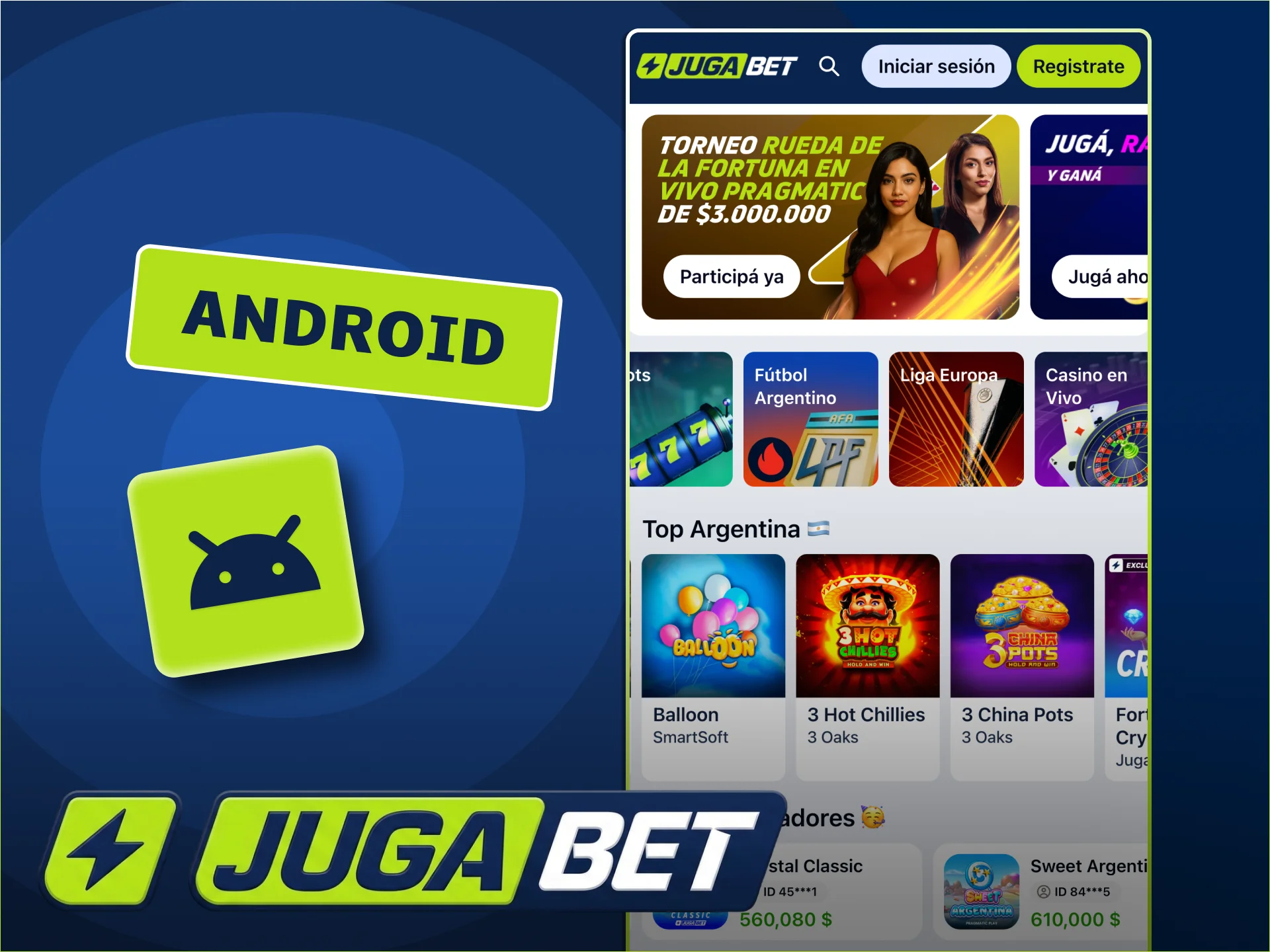 Obtén la aplicación móvil segura de JugaBet.