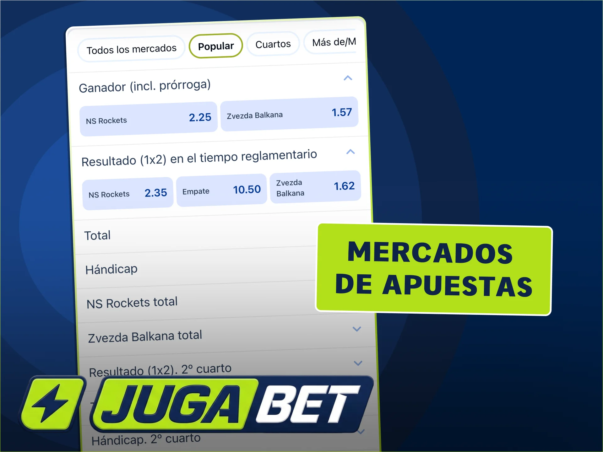 Apuesta al resultado final hoy con JugaBet.