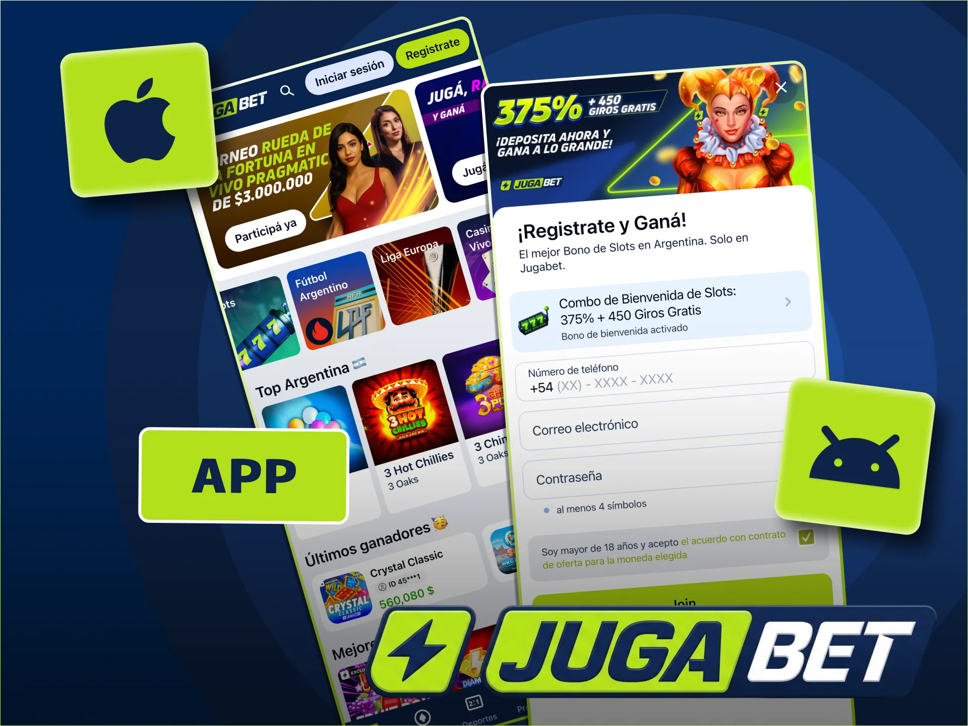 Deportes y Casino en una sola App con JugaBet.