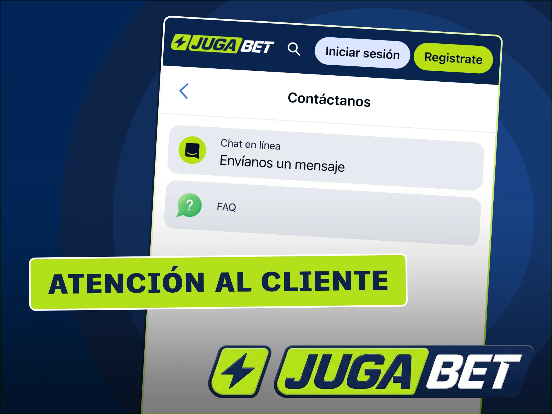 Atención personalizada en vivo dentro de JugaBet.