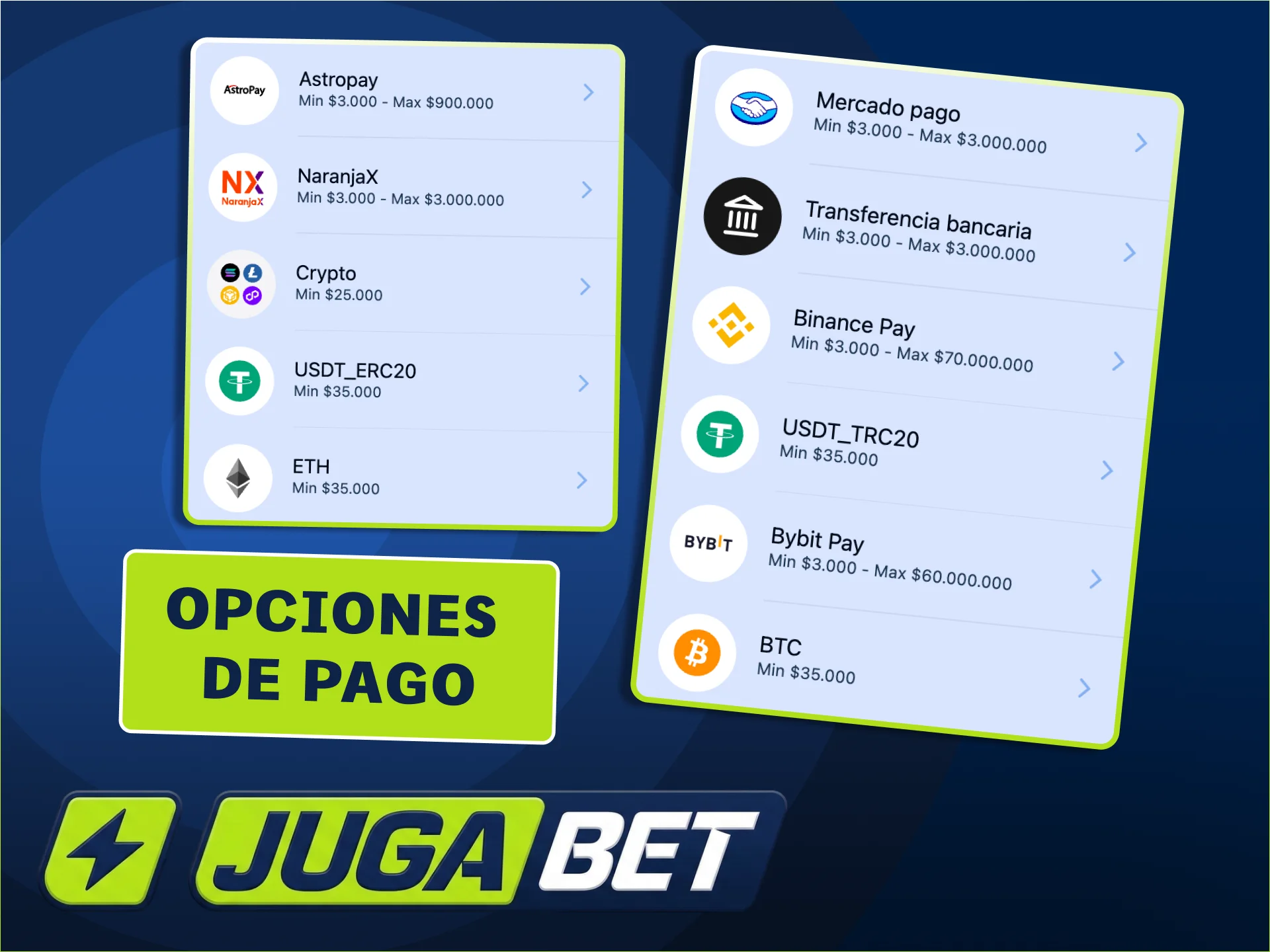 Depósitos rápidos y seguros en JugaBet Argentina.