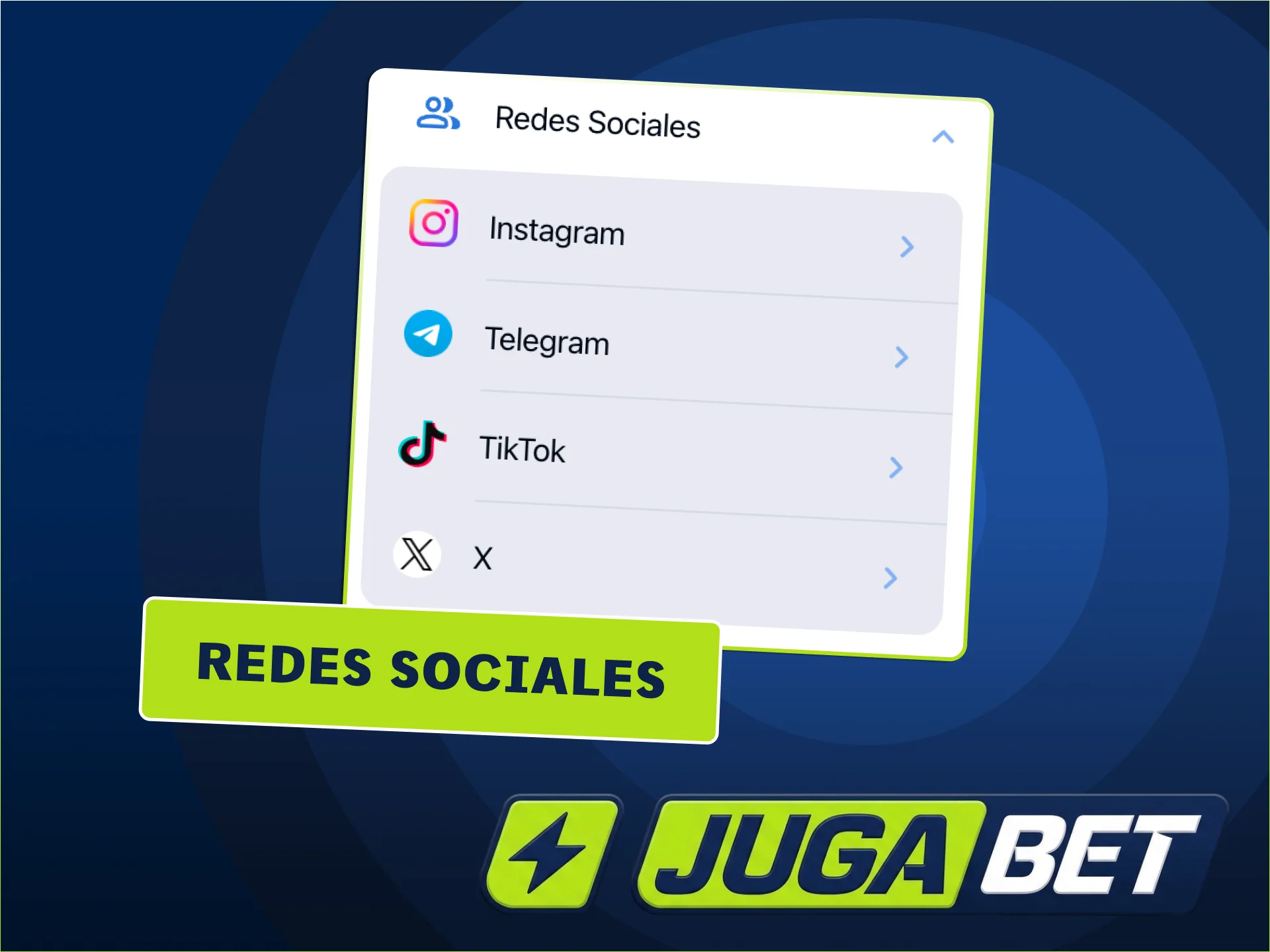 Seguí a JugaBet en redes sociales.
